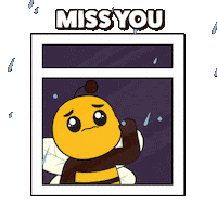 Sad Miss You Sticker by Plan Bee Studios
