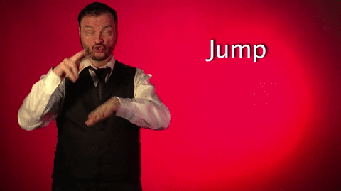 sign language jump GIF by Sign with Robert