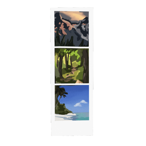 tiresome travel photo polaroid scenery Sticker