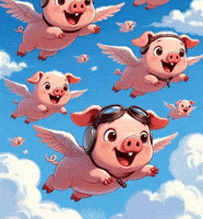 When Pigs Fly GIF by Maryanne Chisholm - MCArtist