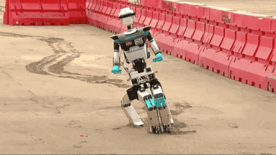 robot falling GIF
