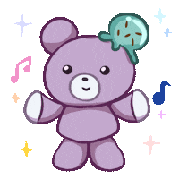 magical_yuki dance cool bear purple Sticker