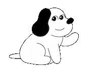 Happy Dog Sticker by Artichokat