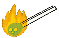 ColineCitron fire burn match feu Sticker