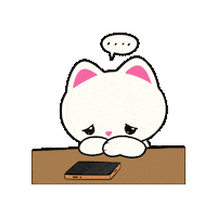 Waiting Lonely Sticker by Silly Kitties