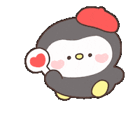 Heart Penguin Sticker