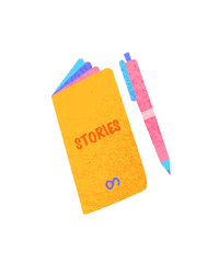 Outcrowd team book story pen Sticker