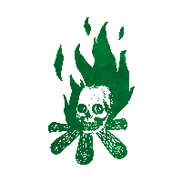 Fire Skull Sticker by Once In A Blue Moon Festival