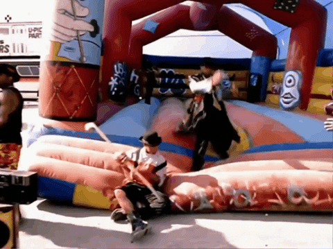 nataliadevon giphygifmaker music video usher bounce house GIF