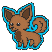 hattiekin chihuahua pomeranian happy dog tail wag Sticker
