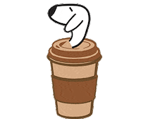 chencharisma dog coffee tired bored Sticker