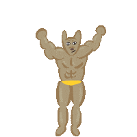 Dog Muscle Sticker by りのりのザウルス