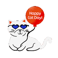 Celebrate International Cat Day Sticker by Jessica Lau