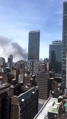 Smoke from NJ Brush Fire Seen from New York City