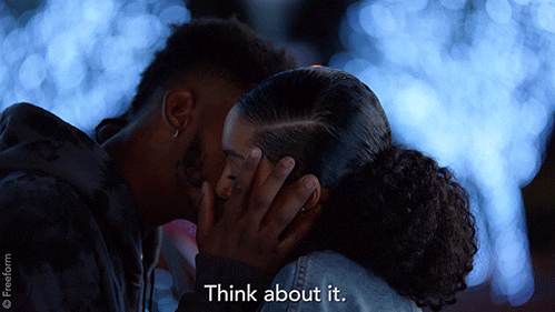 Think About It Kiss GIF by grown-ish