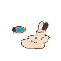 tsengtoudesign tired bunny rabbit 兔 Sticker