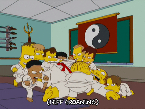 kicking bart simpson GIF