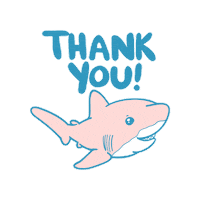 Thanks Thank You Sticker by Fin Pin Shop