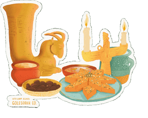 Pahlavi Happy Nowruz Sticker by Golesorkh Co.