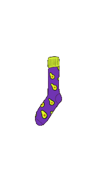 Liminamioka purple socks avocado sock Sticker