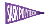 saskpolytech purple flag accepted pennant Sticker