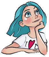 Koshamouse girl мысли koshamouse задумчивая Sticker