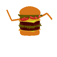 Dancing Burger Sticker by Stadio Restaurant Delivery