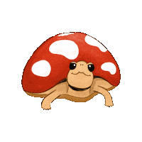 marlynnarts red turtle mushroom beige Sticker