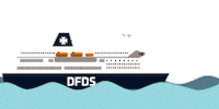 DFDS sunset ship captain sail Sticker
