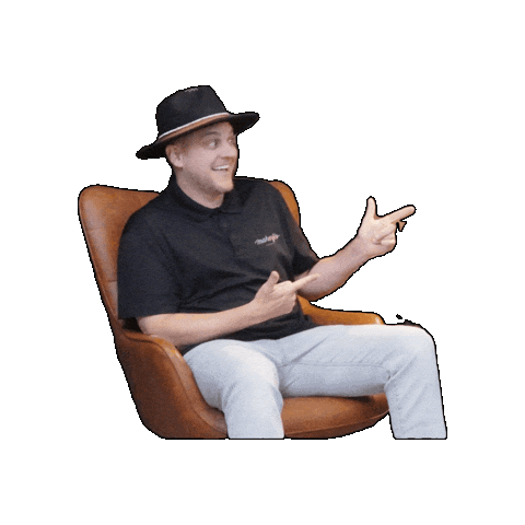 MakerFlo giphygifmaker podcast finger guns marc Sticker