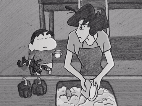 Shin-chan Lazy Chore – Watering the Plants Mischie