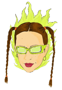 Camilledoe cool dj sunglasses braids Sticker