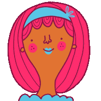 Girl Smile Sticker by Linzie Hunter
