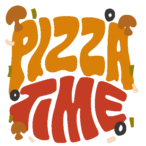 Hungry Pizza Time Sticker by Chelsea Bunn