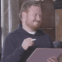 TV gif. Thomas Aldridge as Ron Weasley in Harry Potter And The Cursed Child blows a kiss.