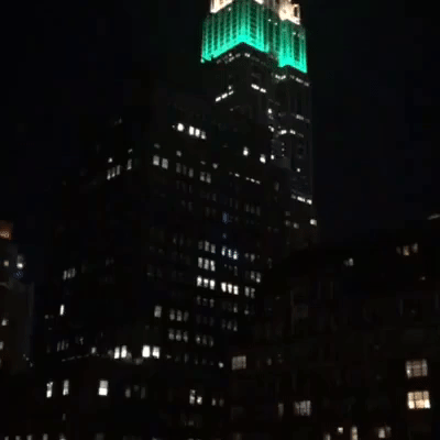 Empire State Building Turns Green and Gold for Australia Day