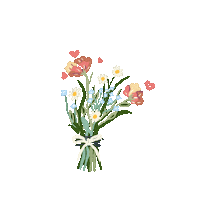 Naydino flowers romantic bouquet thinking of you Sticker
