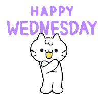 White Cat Happy Dance Sticker