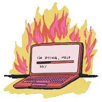 piccola_erin hot fire laptop flame Sticker