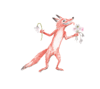 Flower Fox Sticker by Maison Kitsuné