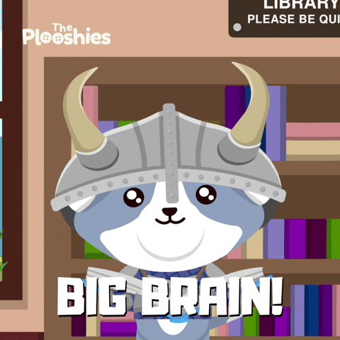 Read Big Brain GIF by The Plooshies