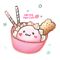 MilkPinkMaidCafe kawaii dessert chibi eric Sticker
