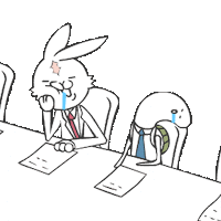 Kame_and_Usa rabbit office working turtle Sticker