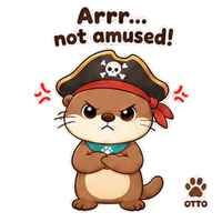Angry Pirate Sticker by Otto the Otter by GleeSpace