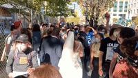 Bride and Groom Join Festivities in Washington After Joe Biden Wins Presidential Election