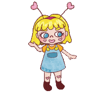 Kid Baby Girl Sticker by Pollygone Illustration