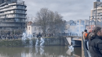 Police Deploy Water Cannon During Pension-Reform Protest in France