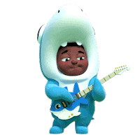 Guitar Shark Sticker by One Zeez
