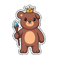 Happy Teddy Bear Sticker by BEARISH