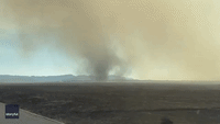 Dust Devil Swirls in Wichita Mountains After Forestry Service's Controlled Burn